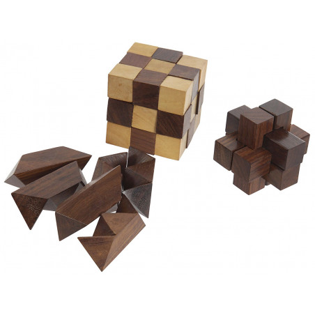 JUEGO ROMPECABEZAS MADERA SHEESHAM 17X7X6,5CM
