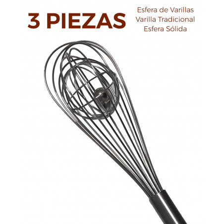 VARILLAS COCINA ACERO INOX, BATIDOR MANUAL 26CM