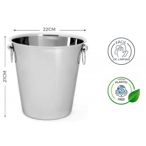 CUBITERA PARA HIELO ACERO INOXIDABLE DELUXE 22CM