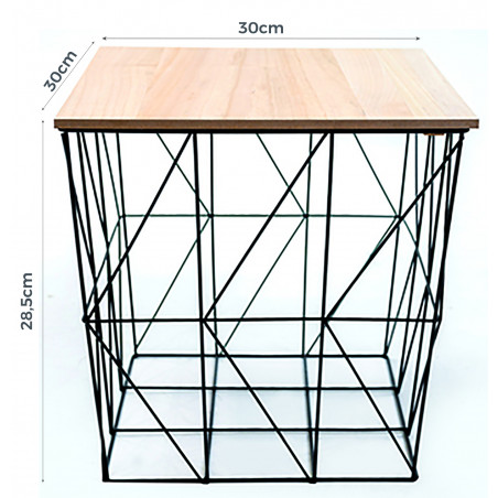 MESA CESTA KUMI NEGRA CUADRADA