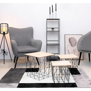 MESA CESTA KUMI NEGRA CUADRADA