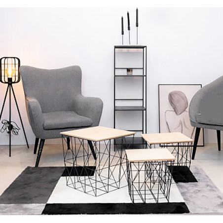 MESA CESTA KUMI NEGRA CUADRADA