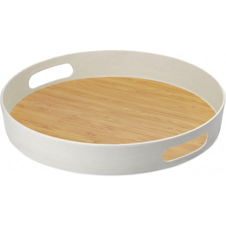 BANDEJA REDONDA DECO MADERA Ø34