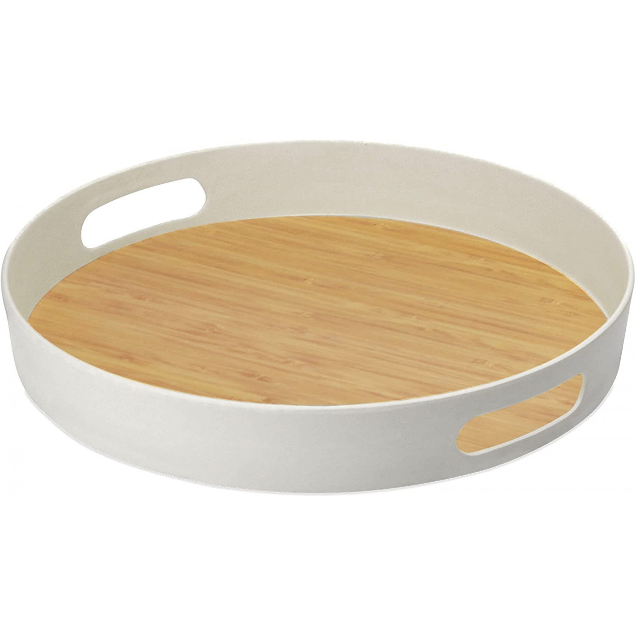 BANDEJA REDONDA DECO MADERA Ø34