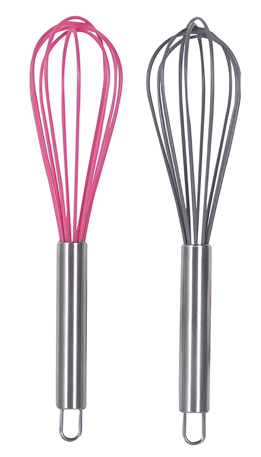 VARILLAS COCINA SILICONA ACERO INOX, BATIDOR MANUAL 25,5CM