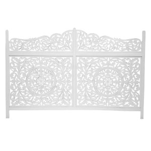 CABECERO CAMA 182X123CM MADERA TALLADA DECAPE BLANCO