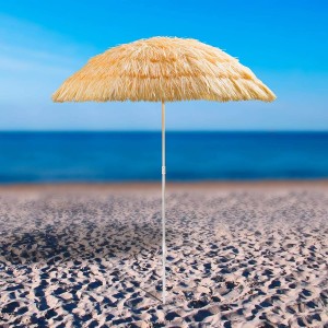 SOMBRILLA PLAYA PLEGABLE DE PAJA ARTIFICIAL CLARA,DURADERA. TROPIC HAWÁI 175CM