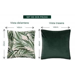 FUNDA DE COJINES JUNGLE 2 PIEZAS 40X40CM