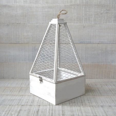 Jaula Decorativa de Madera Natural Blanca, Jaulas Decoración Jardín, Bodas, Hogar Originales