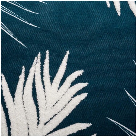 COJÍN CUADRADO AZUL 40X40CM LEAVES