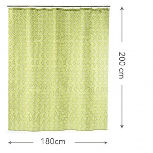 CORTINA DE DUCHA 180X200 VERDE "TREBOL"
