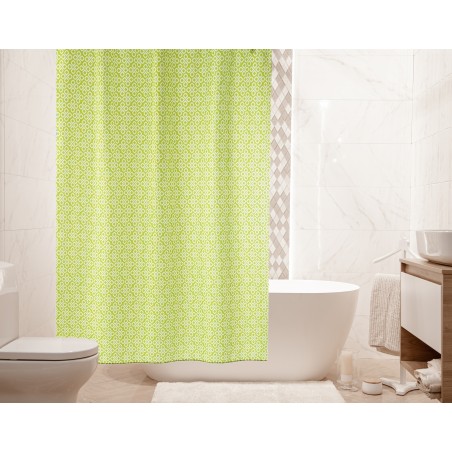 CORTINA DE DUCHA 180X200 VERDE "TREBOL"