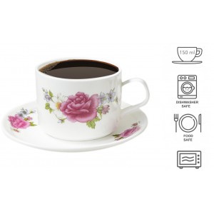 JUEGO DE CAFÉ 6 TAZAS Y 6 PLATOS "ESTILO PROVENZAL" 150ML