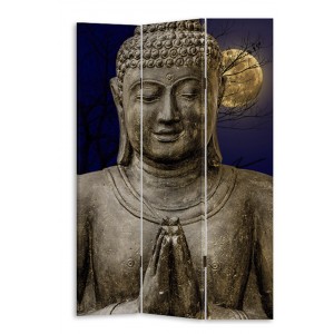 Biombo de tela fotoimpresión con diseño de buda.