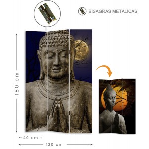BIOMBO DE LIENZO FOTOIMPRESIÓN "BUDA" 120X180