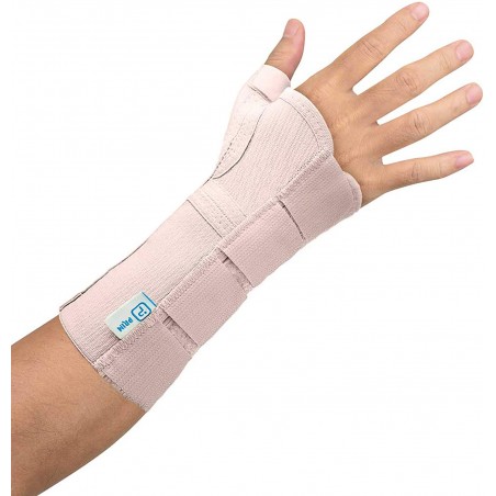 Muñequera y pulgar de estabilización larga con férula de pulgar y palmar, mano izquierda, Talla S