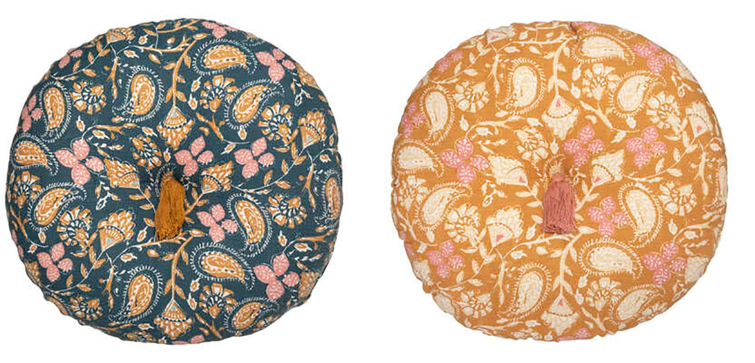 COJÍN DECORATIVO CIRCULAR FOLCLORE POMPON