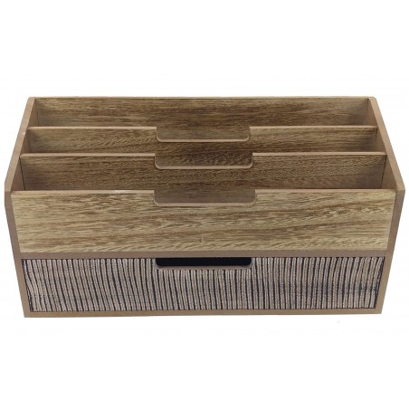 Archivador de madera étnico organizador.