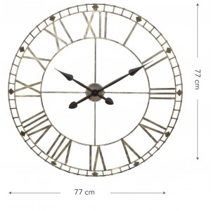 Reloj de pared vintage metálico grande decoración.