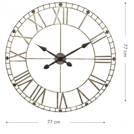Reloj de pared vintage metálico grande decoración.