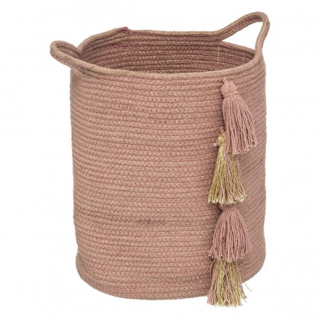 Cesta de algodon rosa decorativa comprar.