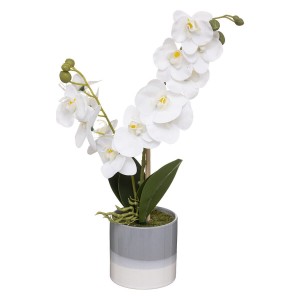 orquidia artificial blanca comprar barata maceta cerámica