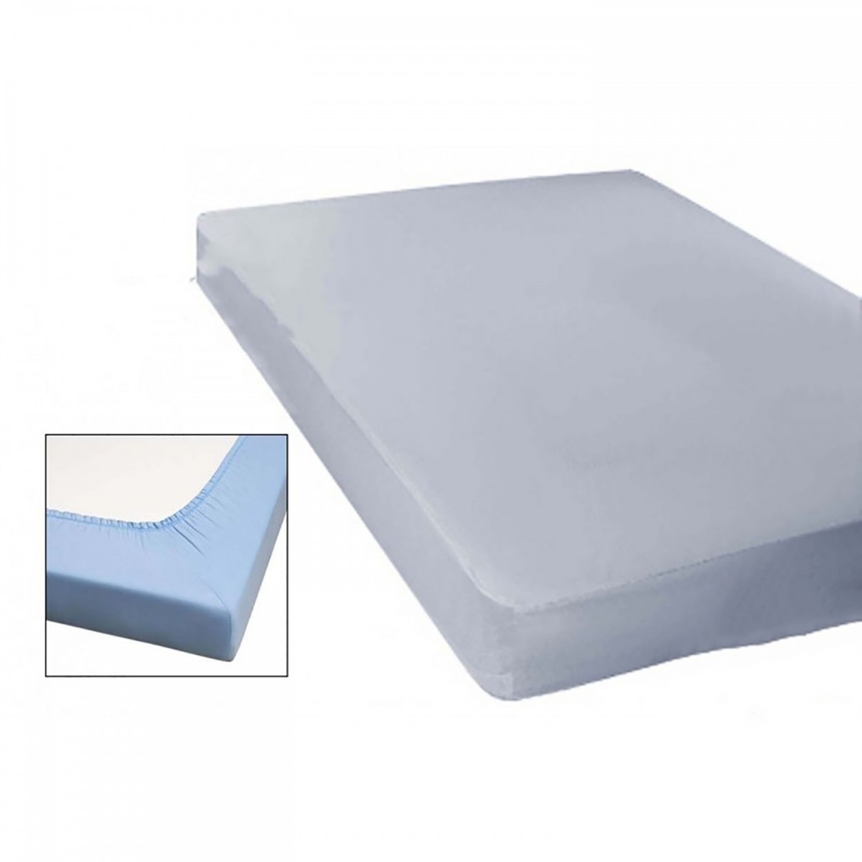 PROTECTOR DE CAMA COLOR AZUL. 135x190CM