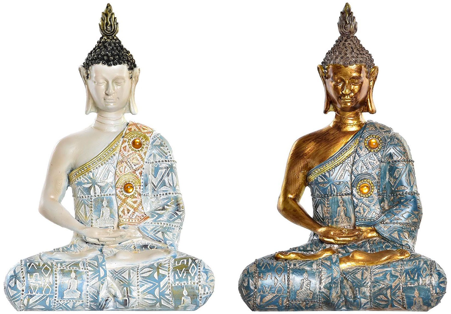 BUDA DECORACIÓN FIGURA SENTADA DHARMA 9,5X6,5X16CM
