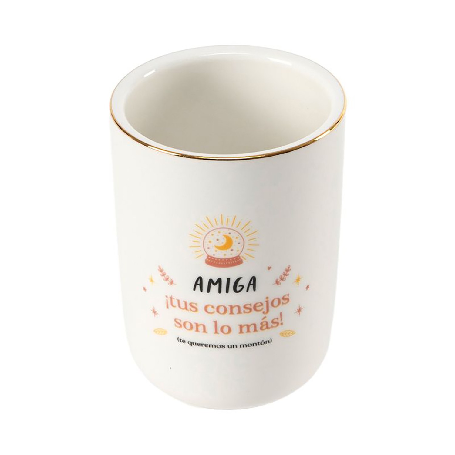 VASO PORTAPINCELES "AMIGA" DE CERÁMICA 7X10X7