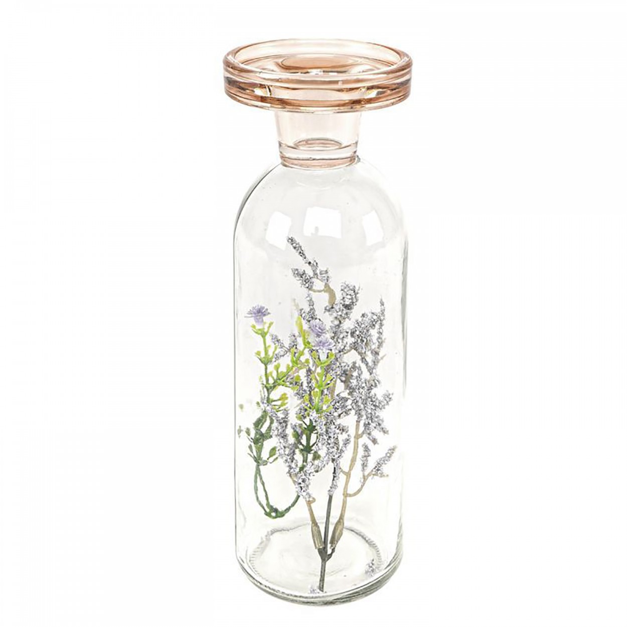 portavelas decorativo con flores secas, decoracion de hogar tienda online barata