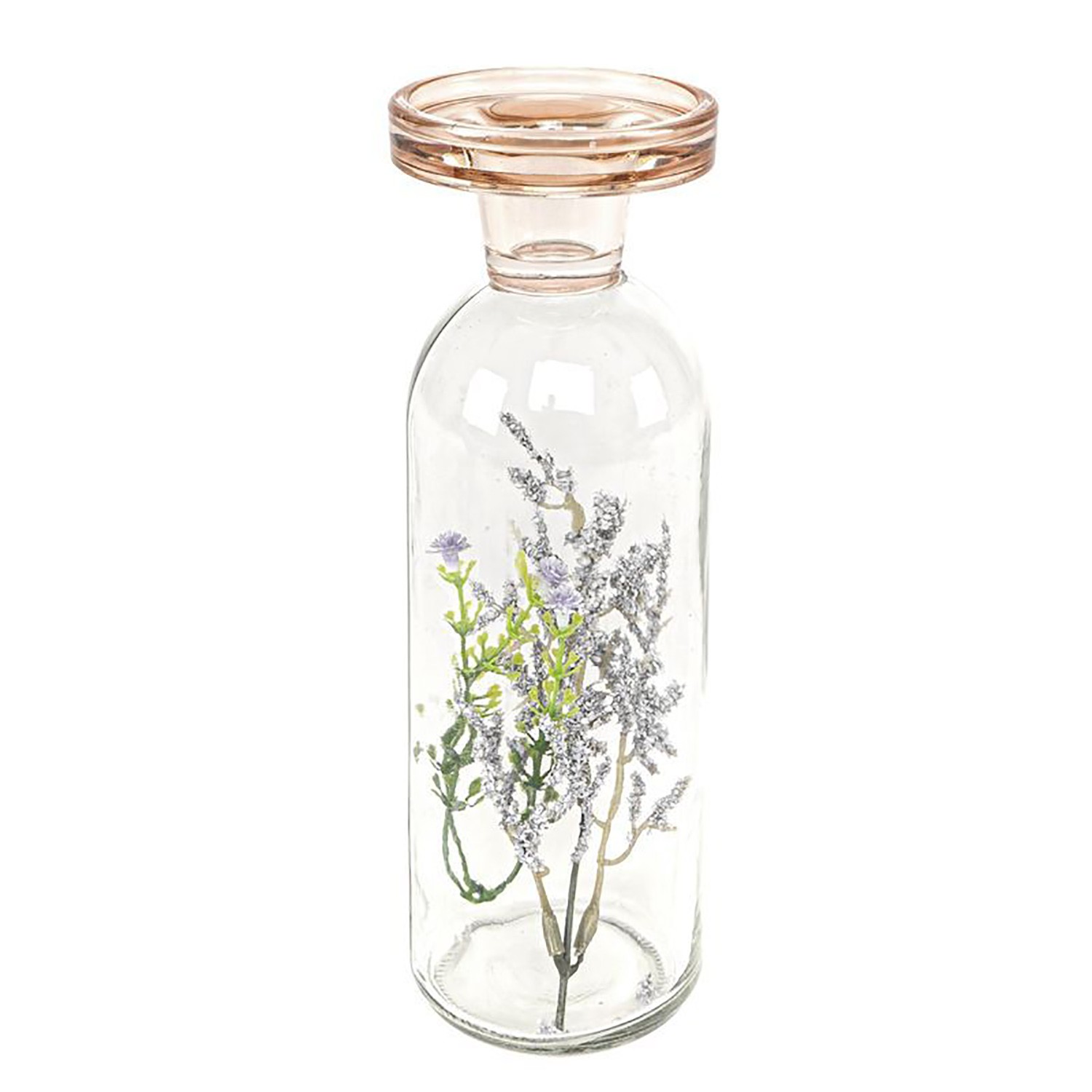 portavelas decorativo con flores secas, decoracion de hogar tienda online barata