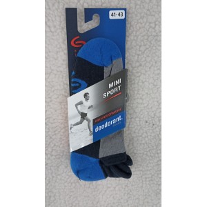 CALCETINES COTTON MINI SPORT(TOBILLERO) COLOR AZUL Y NEGRO. TALLA 41-43