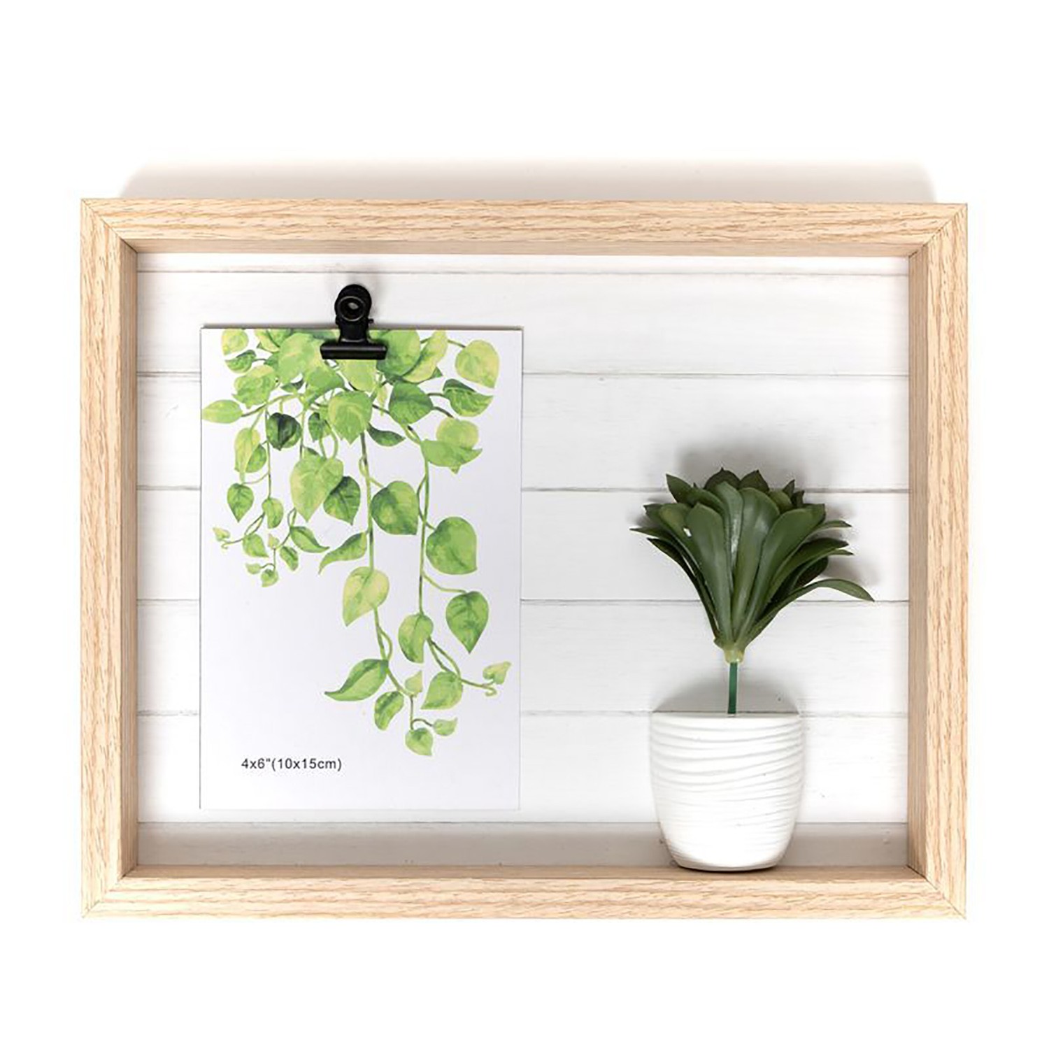 portafotos pared con pinza y maceta decorativa, decoracion de hogar barata comprar tienda online