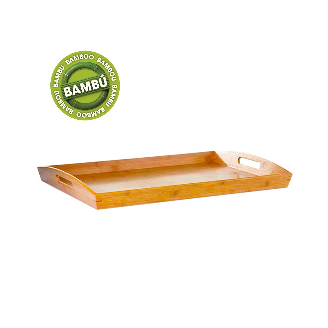 Rectangulaire plateau en bambou (58x38x6 cm)