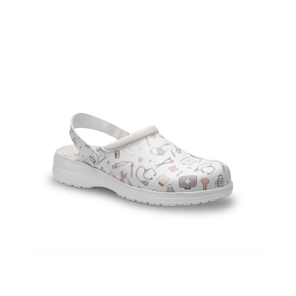 ZUECOS SANITARIOS ILUSTRACIONES BLANCO. TALLA 39