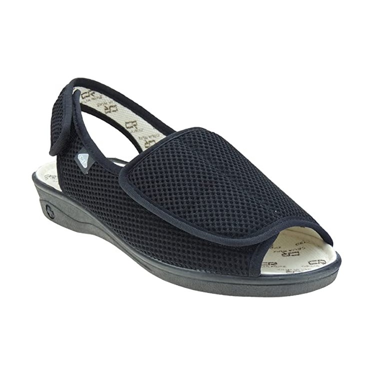 ZAPATILLA REJILLA NAILON PUNTA ABIERTA PARA MUJER. COLOR AZUL