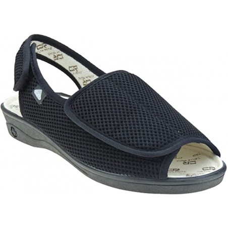 ZAPATILLA REJILLA NAILON PUNTA ABIERTA PARA MUJER. COLOR AZUL