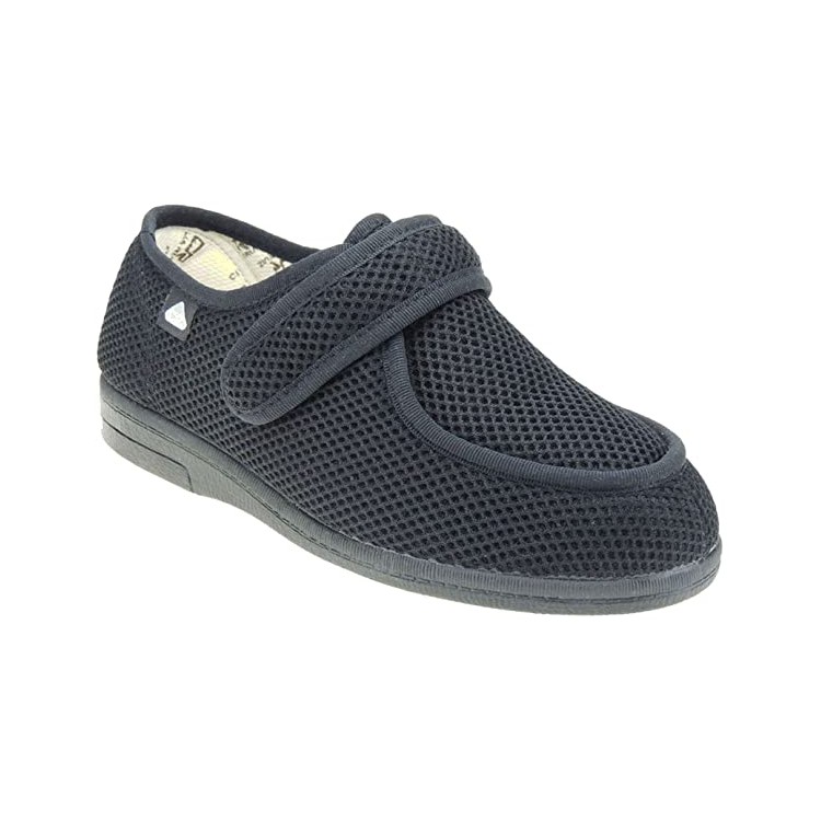 ZAPATILLA REJILLA ESPECIAL ANTIBACTERIANAS CON VELCRO. COLOR NEGRO