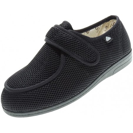 ZAPATILLA REJILLA ESPECIAL ANTIBACTERIANAS CON VELCRO. COLOR NEGRO