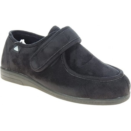 ZAPATILLA ANCHO ESPECIAL HOMBRE Y MUJER CON VELCRO. COLOR NEGRO