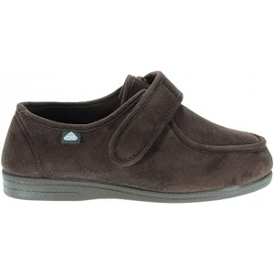 ZAPATILLA ANCHO ESPECIAL HOMBRE Y MUJER CON VELCRO. COLOR MARRÓN