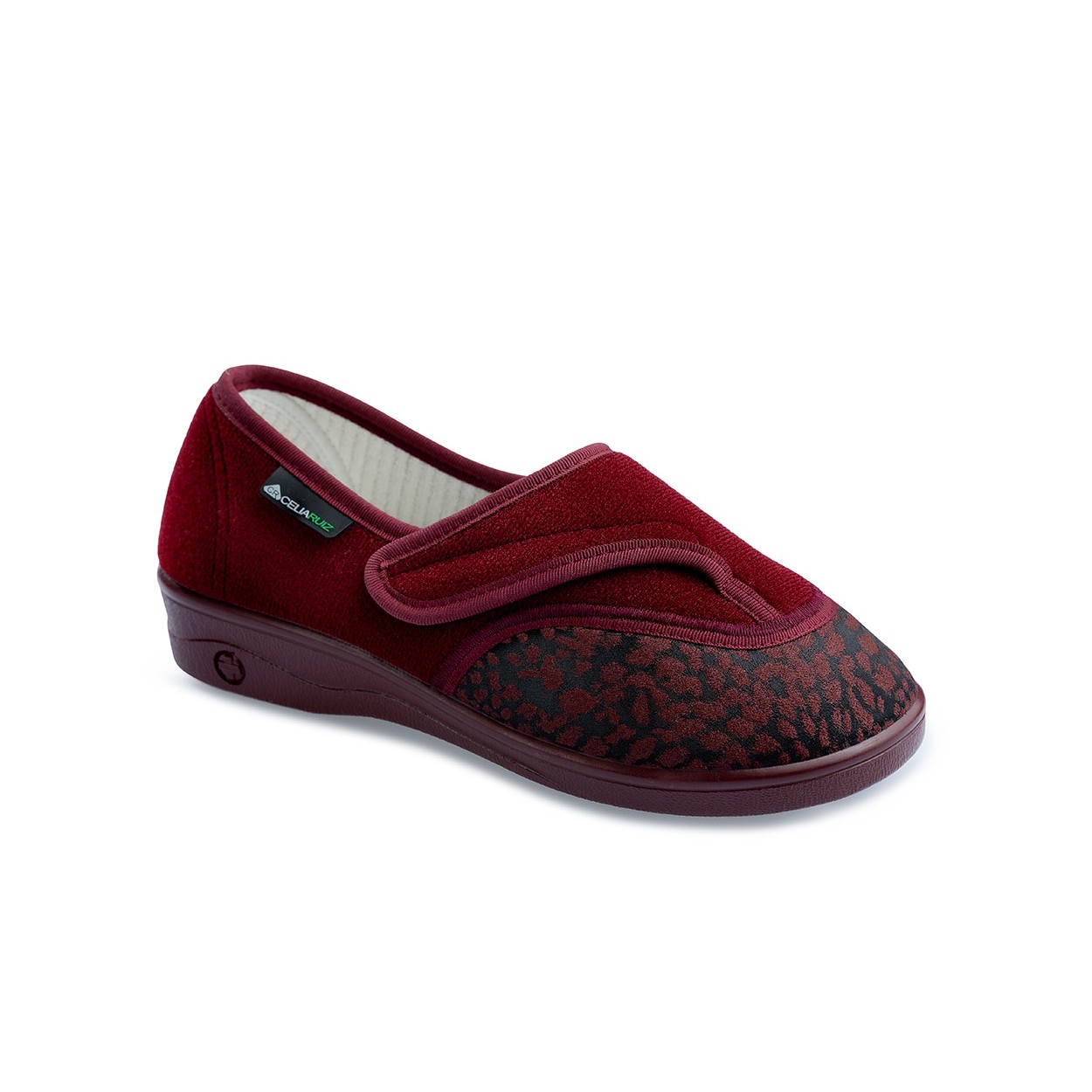 ZAPATILLA SANITARIA VENUS CON VELCRO COLOR BURDEOS