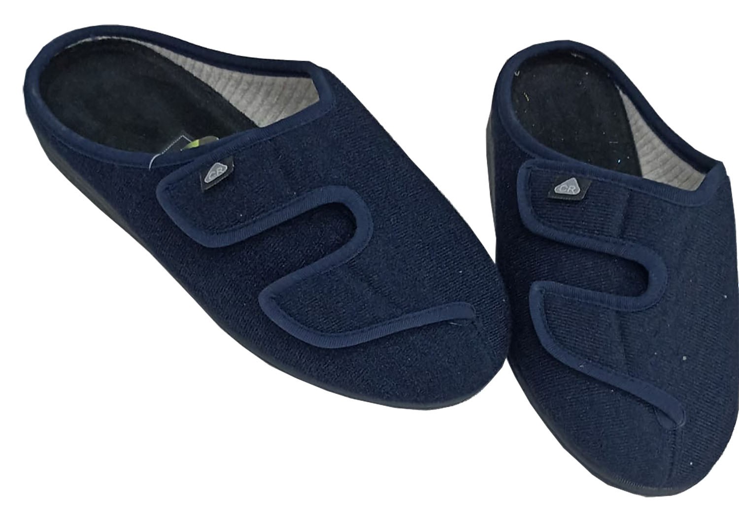 ZAPATILLA DE COLOR AZUL MARINO CON TALONERA ABIERTA