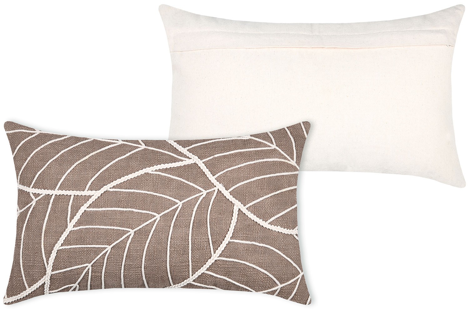 COJÍN DECORATIVO RECTANGULAR LEAVES BEIGE 30X50CM