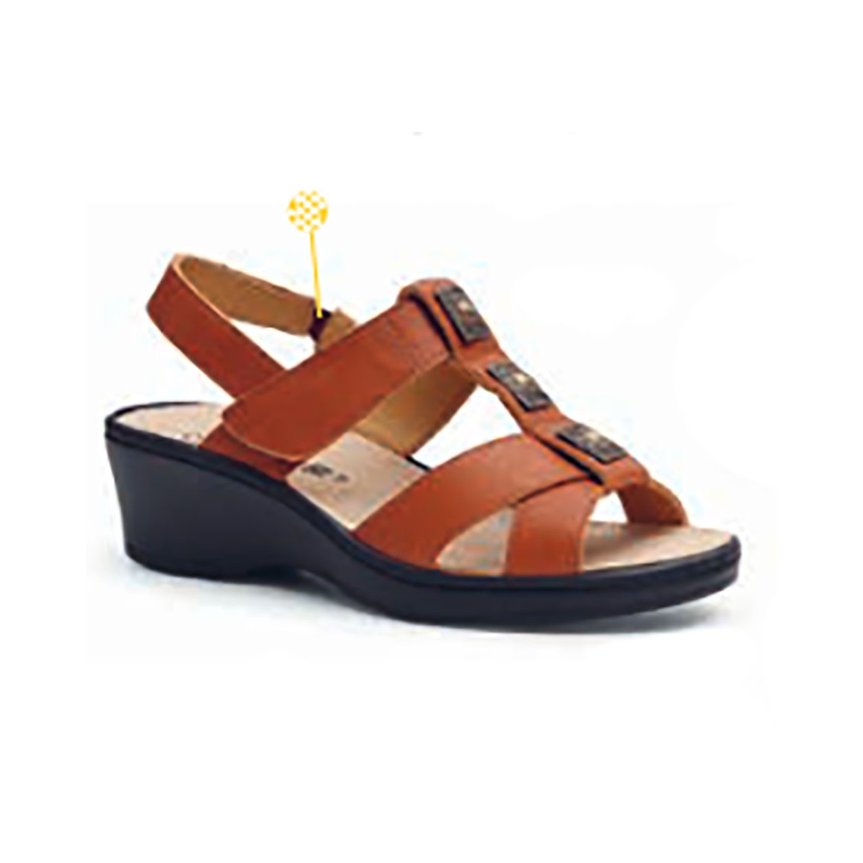 SANDALIA DE CUERO DE COLOR MARRÓN MUJER PINES. TALLA 40