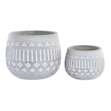 macetero decorativo de cemento en set de 2, comprar decoracion de jardin