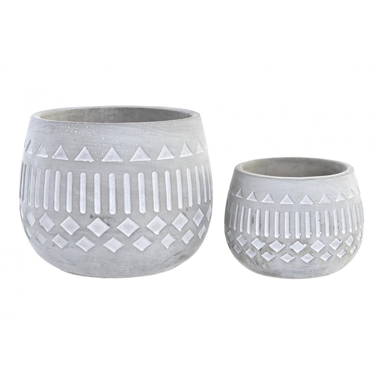 macetero decorativo de cemento en set de 2, comprar decoracion de jardin