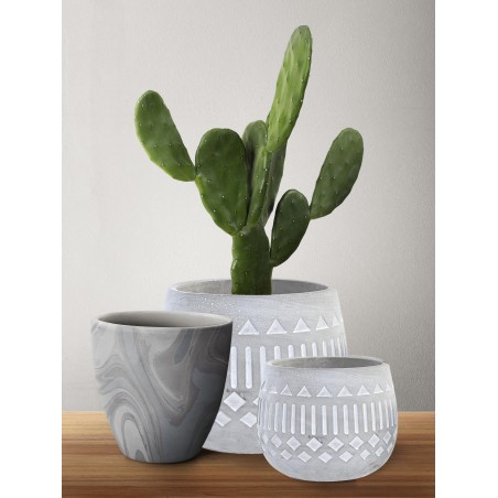 macetero decorativo de cemento en set de 2, comprar decoracion de jardin