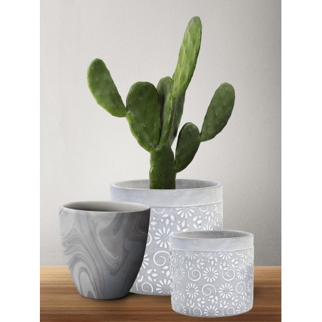 macetero decorativo de cemento en set de 2, comprar decoracion de jardin