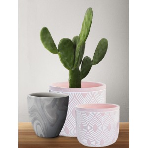 MACETERO DECORATIVO URBAN ROSA SET 2